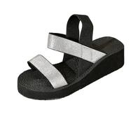 Generico Sandali da donna per il commercio estero, per l'abbigliamento all'aperto, sandali romani con suola spessa alla moda estiva (Black, 39)