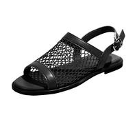 Generico Sandali Da Mare Donna Sandali piatti estivi in rete traforata, comodi e traspiranti, scarpe casual da donna, versatili con suola morbida per tutti i giorni. camminate lunghe città