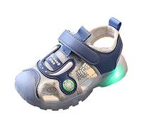 Generico Sandali da Ragazza per Bambini con Luci Casual Estivo Sandalo per Ragazze con Punta Chiusa Antiscivolo Sandali Per Bambine Lampeggianti Scarpe con Strappi e Luci Ciabatte per Ragazze