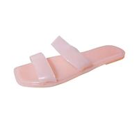 Generico Sandali Decorativi Pantofole da sandalo da spiaggia di grandi dimensioni spiaggia, colore caramello, trasparenti, casual, estive, a quadrata (40)