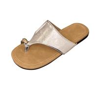 Generico Sandali Donna Bassi Comoda Sandali Donna Estivi Women'S Flat Bottom Beach Set Toe Sandals Slippers Summer Outside The Fashionable Leisure And Ciabatte da Mare Scarpe (Silver,36)