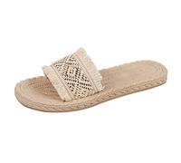 Generico Sandali Donna Bassi Comodi Sandali Donna Comodi Summer Fashion Season Flat Bottom A Infradito Usura Esterna Beach Casual Ladies Di Grandi Dimensioni Estive (Gold,37)