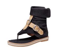 Generico Sandali Donna Bassi Comodi Sandali Donna Eleganti Estivi per Commercio Estero Transfrontaliero per Scarpe da con Fibbia Cintura In Neri (Black,38)