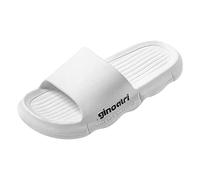 Generico Sandali Donna Bassi Comodi Sandali Estivi Donna Pantofole da Alla Semplici E Decorate con Lettere Lato Ondulato Piatto Confortevole Antiscivolo E Ciabatte Estive (White,37)