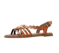 Generico Sandali Donna Bassi Comodi Scarpe Estive Comode Sandali Della Caviglia Causale Buckle Ladies Roman Flat Sandals Cinturino per Le Donne Ammortizzato Shoes Estivi Donna (Brown,40)