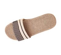 Generico Sandali Donna Bassi Pianta Larga Estive Eleganti Pantofole per Le Donne alla delle Donne della Boemia Traspirante da Spiaggia On Scarpe Appartamenti Ciabatte Donna Spiaggia (Beige,44-45)