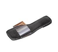 Generico Sandali Donna Bassi Scarpe Donna Estive Comode Sandali Estivi da in Plastica Trasparente con Punta Quadrata E Punta Ciabatte Ortopediche Scarpe Estive Eleganti (Black,40)