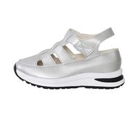 Generico Sandali Donna Comodi Estive Eleganti Sandali Chiusi Davanti Con Plateau Sandalo Casual Morbidi Per Mare Spiaggia Piscina (Silver,38)