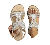 Generico Sandali Donna Comodi Estive Leggeri Bohemien Infradito Bassi Aperta Comode Eleganti Moda Casual Sandali Con Zeppa Con Strass Offerta Piatti Gioiello Sandals Mare Piscina Scarpe Ortopedici