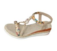 Generico Sandali Donna Comodi Leggeri Eleganti Boho Infradito Bassi Antiscivolo Estive Comode Gioiello Casual Sandali Con Zeppa Aperta Moda Ortopedici Piatti Scarpe Spiaggia Mare Flip Flops Offerta