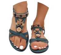 Generico Sandali Donna Comodi Leggeri Estive Boho Sandali Bassi Aperta Comode Eleganti Gioiello Ortopedici Infradito Con Zeppa Con Strass Moda Casual Offerta Flip Flops Spiaggia Mare Sandalo Piatti