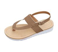 Generico Sandali Donna Comodi Plateau Sandali con Zeppa Sandals Zip Chunky Toe Summer Pullover Fish Women Mouth Sandals Heel High Back Fashion Women'S Donna Elegante (Khaki,37)