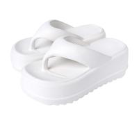 Generico Sandali Donna con Plateau Comodi Estive Comode Ciabatte Spesse per Le Donne Che Indossano Le Nuove Pantofole Estive Coreane con Tacco Alto Casual Sandali Gioiello Donna (White,38)