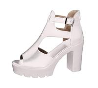 Generico Sandali Donna Con Zeppa Alta 10 Cm - Infradito Da Donna Con Punta A V E Punta Aperta, Modello Roma Belle Particolari Pantofole Ortopediche Leggerissima Anatomico Simil Pelle Estate Slippers