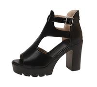 Generico Sandali Donna Con Zeppa Alta 10 Cm - Infradito Da Donna Con Punta A V E Punta Aperta, Modello Roma Belle Particolari Pantofole Ortopediche Leggerissima Anatomico Simil Pelle Estate Slippers