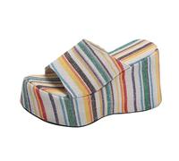 Generico Sandali Donna con Zeppa Comoda Sandali Platform Nuove Pantofole da Donna In Europa E Negli Stati Uniti con Fondo Spesso E Pendenza,Scritta da (Camouflage,39)