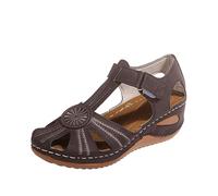 Generico Sandali Donna Con Zeppa Comode E Regolabili Piatto Decorazione Floreale Perle Di Strass Aperta Sandalo/Punta Chiusa Sportivi Ortopediche Traspirante Espadrillas Scarpe Da Sposa Festa