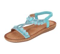 Generico Sandali Donna con Zeppa Estive Ortopediche Comodi Sandali da Donna Estivi Comodi Alla Retrò Stile Etnico Leggero da Spiaggia Per Le Vacanze con Tacco Estivi (Blue,41)