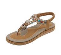 Generico Sandali Donna con Zeppa Ortopediche Comoda Sandali da Donna Nuovi Estivi Comodi Alla Retrò Stile Etnico Leggero da Spiaggia Per Le Vacanze con Tacco Bassi Estivi (Brown,41)