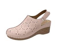 Generico Sandali Donna con Zeppa Zeppe Estive Neri Comodi Sandali Romani Eleganti E Versatili,Nuovi,Estivi,con Punta E Tacco A Spillo,Suola Spessa Scavata. Donna Nero Basso (Khaki,43)