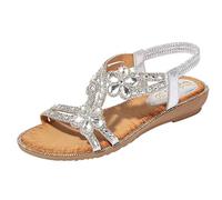Generico Sandali Donna Eleganti Estive Comode Bohemien Infradito Con Strass Aperta Leggeri Eleganti Moda Offerta Sandali Con Zeppa Bassi Ortopedici Gioiello Casual Scarpe Piscina Mare Sandals Piatti
