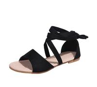 Generico Sandali Donna Eleganti, Scarpe Donna Sandali Estivi Casual Stile Romano Cinturini Piatti Traspiranti Punta Aperta Camminata Esterna Comoda