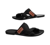 Generico Sandali Donna Estive Ciabatte Donna Con Cinturino Piatti Leggeri Resistenti Antiscivolo Per Vacanze Al Mare Estate Con Stile Relax E Comfort (Black, 39)