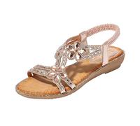 Generico Sandali Donna Estive Comode Estive Boho Sandali Aperta Con Strass Eleganti Leggeri Moda Offerta Infradito Con Zeppa Bassi Casual Gioiello Piatti Sandals Mare Piscina Flip Flops Ortopedici