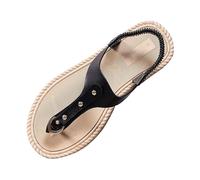 Generico sandali donna estive comode,sandali bianchi donna,Pantofole da con punta, tacco spesso e fondo traforato Ciabattine (Black, 37)