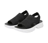 Generico sandali donna estive comode,sandali donna plateau,Women's Knit Breathable Soft Sole Walking Sandals Women's Sandals Arancioni (Black, 38)