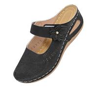 Generico Sandali Donna Estive Comodi Eleganti Sandali Zeppa Donna Platform Sandalo Chiusi Davanti Casual Per Mare Piscina (Black,41)