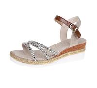 Generico Sandali Donna Estive con Zeppa Bianchi Eleganti Sandali da Donna Estivi,Nuovi,con Fondo Spesso E Tacco A Zeppa,Fibbia A Una Linea,Casual Romani Bocca (Beige,35)