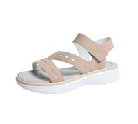Generico Sandali Donna Estive con Zeppa Ortopedici Comoda Sandali da Donna Estivi,Piatti,con Suola Morbida,Comodi E Casual,Chiusura A Punta Comfort Scarpe Estive (Beige,42)