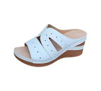 Generico Sandali Donna Estive con Zeppa Plateau Comodi Pantofole Estive da Donna,Stile retrò,con Suola Spessa,Punta,Tacco A Spillo,alla,Casual,Leggere,Una Sola Sandali da (White,42)