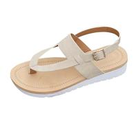 Generico Sandali Donna Estive con Zeppa Scarpe Ortopediche Sandals Zip Chunky Toe Summer Pullover Fish Women Mouth Sandals Heel High Back Fashion Women'S Sandali da Camminata Donna (White,36)