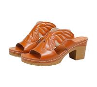 Generico sandali donna estive,sandali donna estivi comodi, Scarpe romane con tacco grosso e punta, taglie forti ideali per esterno importate Europa e Stati Uniti, colore argento（Marrone 43
