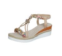 Generico Sandali Donna Estivi con Zeppa Eleganti Bohemia Comodi Sandali Plateau Antiscivolo Piatti Sandalo Da Mare Stile Romano Aperta Spiaggia Sandalo Gioiello Traspirante Leggere Morbida Cerimonia