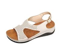 Generico Sandali Donna Été Confortable Mules In Cuoio Per Donna Sandali Moda Punta Aperta Compensate Piattaforma Pantofole Premium Ortopediche Gomma Femme Confort Claquettes Femme Tongs Scarpe