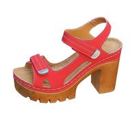 Generico Sandali Donna Plateau Tacco Punta Quadrata Scarpe Moda Estive Comode Sandali Eleganti Cerimonia Scarpe Aperte E confortevole Sandalo Semplice Ed Elegante Sandals Anti-Shock E Casa Leggeri