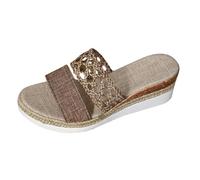 Generico Sandali Donna Platform Eleganti con Zeppa Estive Sandali da Donna Aperti in Punta con Plateau,Comodi E Casual,Perfetti per L'Estate,per Camminare,La Bassi (Brown,40)