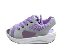 Generico Sandali Donna Platform Sandali Zeppa Donna Estive confortevole Suola A Punta Tacco A Zeppa Traspirante Scarpe Dondolo In Rete Comfort Sport Casual Estive (Purple,38)