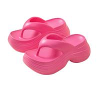 Generico Sandali Donna Platform Zeppe Estive Comodi Ciabatte da Donna,Primavera Estate E Autunno,Infradito Spesse Per La Casa,Sandali da Esterno,Semplici,con Ciabatte Zeppa (Hot Pink,36)