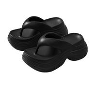 Generico Sandali Donna Platform Zeppe Estive Comodi Ciabatte da Donna,Primavera Estate E Autunno,Infradito Spesse Per La Casa,Sandali da Esterno,Semplici,con Ciabatte Zeppa (Black,40)