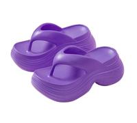Generico Sandali Donna Platform Zeppe Estive Comodi Ciabatte da Donna,Primavera Estate E Autunno,Infradito Spesse Per La Casa,Sandali da Esterno,Semplici,con Ciabatte Zeppa (Purple,40)