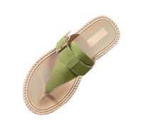 Generico Sandali Donna Sandalo Donna Estivo Con Cinturino Piatti Leggeri Resistenti Antiscivolo Per Vacanze Al Mare Estate Con Stile Relax E Comfort (Green, 37)