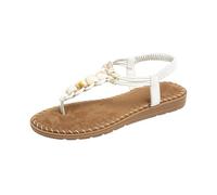 Generico Sandali Donna Scarpe Donna Estive Con Cinturino Piatti Leggeri Resistenti Antiscivolo Per Vacanze Al Mare Estate Con Stile Relax E Comfort (White, 39)