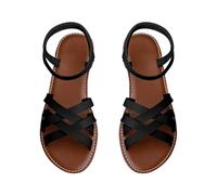 Generico Sandali Donna Scarpe Donna Estive Con Cinturino Piatti Leggeri Resistenti Antiscivolo Per Vacanze Al Mare Estate Con Stile Relax E Comfort (Black, 38)