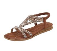 Generico Sandali Donna Scarpe Donna Estive Con Cinturino Piatti Leggeri Resistenti Antiscivolo Per Vacanze Al Mare Estate Con Stile Relax E Comfort (Khaki, 39)