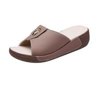 Generico Sandali Donna Zeppa Zeppe Estive Eleganti Comoda Sandali Spessi da Donna Per L'Estate con Suola Morbida In Tendine Di Mucca Per Un Tocco Di Eleganza In Più E da Mare (Wine,37)