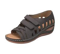 Generico Sandali Donna Zeppa Zeppe Estive Ortopedici Comodi per Le Donne Buckle Flops Fashion Women'S Summer Shoes Sandals Strap Shoes Sandals Women'S Sandali Donna Cuoio Punta (Coffee,42)